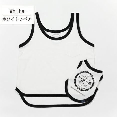 ラッピング無料犬服犬服洋服犬の服ドッグウェアペットウェアあす楽メール便送料無料誕生日記念日バレンタインデーホワイトデーギフトプレゼントペアルックお揃いタンクトップ袖なし綿コットン日本製ロゴプリント
