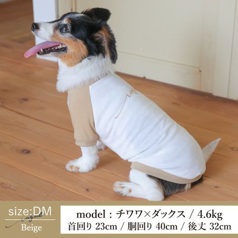 Vague ロゴ 刺繍 犬 犬服 服 洋服 犬の服 ドッグウェア ペットウェア Tシャツ ラグラン 半袖 袖あり お揃い ペアルック  かわいい おしゃれ シンプル 綿 コットン 日本製 春 夏 秋